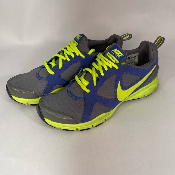 Nike training in season TR2 blue and yellow lace up blue-yellow size8 pre owned - Picture 5 of 16